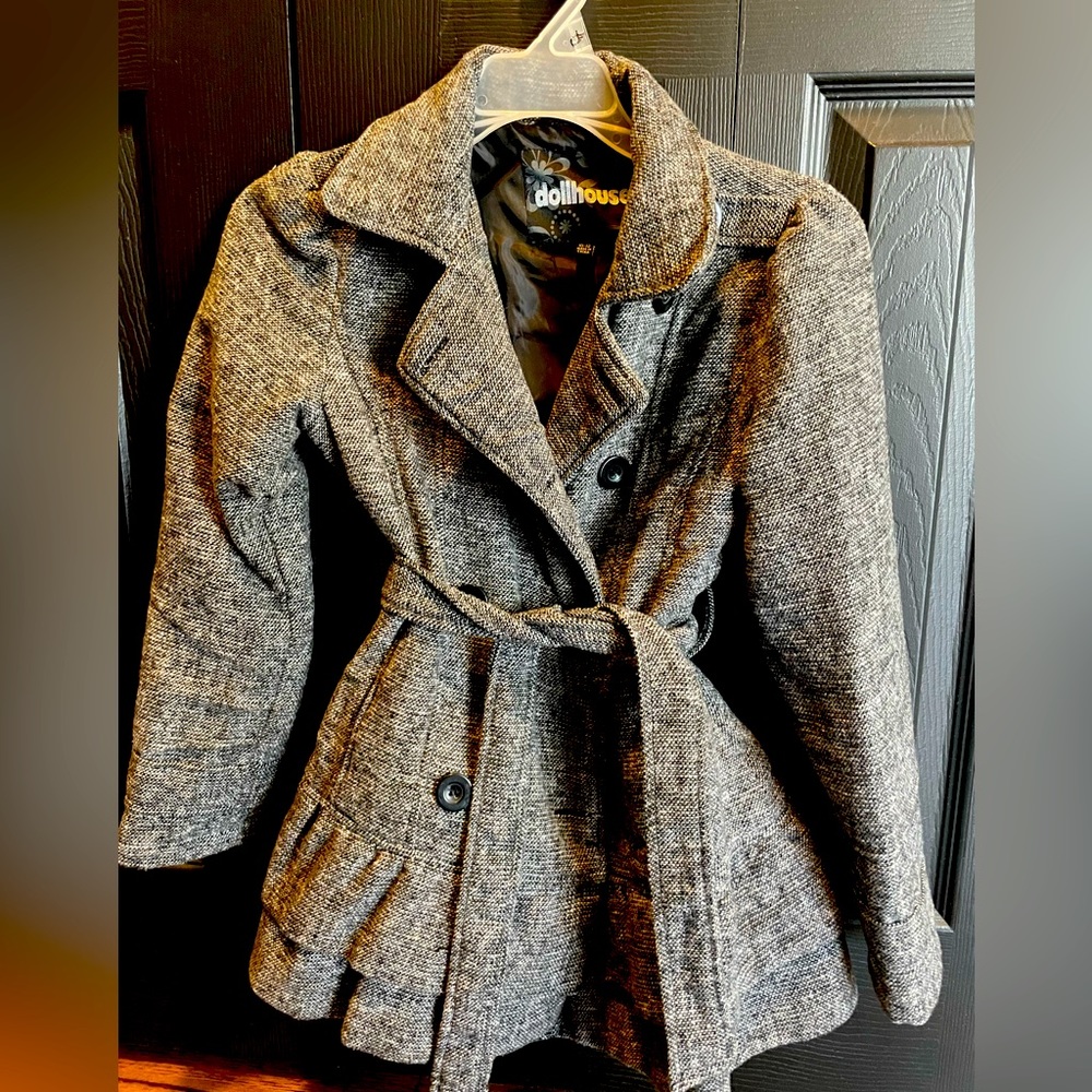 Girls Size 10/12 Dollhouse Tweed Peacoat. Never worn.